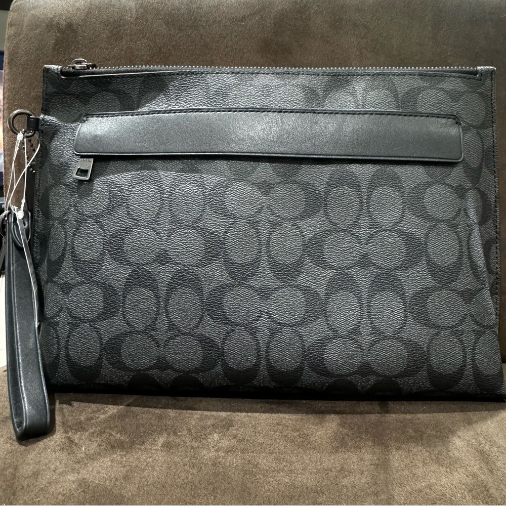 Coach Signature Canvas Carry All Pouch NWT